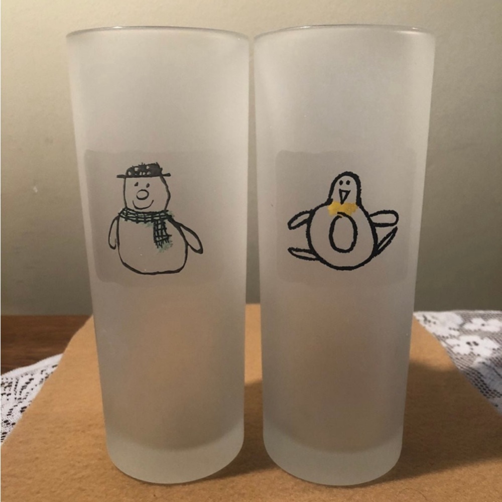 Frosted Holiday Bar glasses